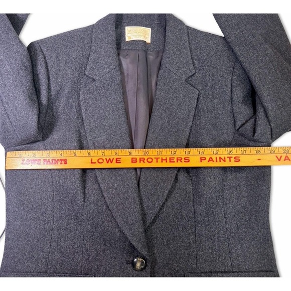 Pendleton Vintage Blazer Skirt Suit Set Womens Size 12 100% Wool USA 80's Retro - Picture 7 of 16